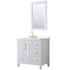 Custom image for White with Brushed Gold Trim / Carrara Cultured Marble / 24
