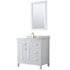 Custom image for White with Brushed Gold Trim / White Carrara Marble / 24