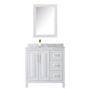 Custom image for White with Brushed Gold Trim / White Carrara Marble / Medicine Cabinet