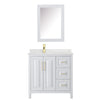 Custom image for White with Brushed Gold Trim / Giotto Quartz / Medicine Cabinet