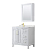 Custom image for White with Brushed Gold Trim / Giotto Quartz / Medicine Cabinet