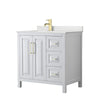 Custom image for White with Brushed Gold Trim / Giotto Quartz / No Mirror