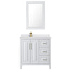 Custom image for White with Brushed Gold Trim / White Cultured Marble / 24