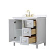 Custom image for White with Brushed Gold Trim / White Cultured Marble / No Mirror