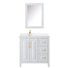 Custom image for White with Brushed Gold Trim / White Quartz / Medicine Cabinet