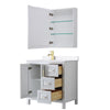 Custom image for White with Brushed Gold Trim / White Quartz / Medicine Cabinet