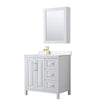 Custom image for White with Brushed Gold Trim / White Quartz / Medicine Cabinet