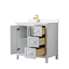Custom image for White with Brushed Gold Trim / White Quartz / No Mirror