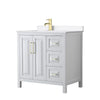 Custom image for White with Brushed Gold Trim / White Quartz / No Mirror