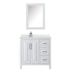 Custom image for White with Polished Chrome Trim / Carrara Cultured Marble / Medicine Cabinet