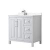 Custom image for White with Polished Chrome Trim / Carrara Cultured Marble / No Mirror