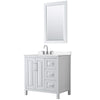 Custom image for White with Polished Chrome Trim / Carrara Cultured Marble / 24