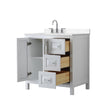 Custom image for White with Polished Chrome Trim / Carrara Cultured Marble / No Mirror