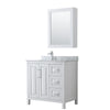 Custom image for White with Polished Chrome Trim / White Carrara Marble / Medicine Cabinet