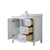 Custom image for White with Polished Chrome Trim / White Carrara Marble / No Mirror