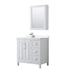Custom image for White with Polished Chrome Trim / White Cultured Marble / Medicine Cabinet