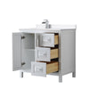 Custom image for White with Polished Chrome Trim / White Cultured Marble / No Mirror