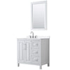 Custom image for White with Polished Chrome Trim / White Cultured Marble / 24