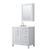 Custom image for White with Polished Chrome Trim / White Cultured Marble / Medicine Cabinet
