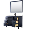Custom image for Dark Blue with Matte Black Trim / Carrara Cultured Marble / 46