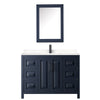 Custom image for Dark Blue with Matte Black Trim / Carrara Cultured Marble / Medicine Cabinet