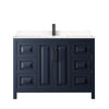 Custom image for Dark Blue with Matte Black Trim / Carrara Cultured Marble / No Mirror