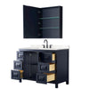 Custom image for Dark Blue with Matte Black Trim / Carrara Cultured Marble / Medicine Cabinet