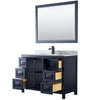 Custom image for Dark Blue with Matte Black Trim / White Carrara Marble / 46