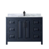 Custom image for Dark Blue with Matte Black Trim / White Carrara Marble / No Mirror