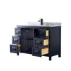 Custom image for Dark Blue with Matte Black Trim / White Carrara Marble / No Mirror