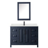 Custom image for Dark Blue with Matte Black Trim / Giotto Quartz / Medicine Cabinet