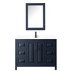 Custom image for Dark Blue with Matte Black Trim / White Cultured Marble / Medicine Cabinet