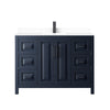 Custom image for Dark Blue with Matte Black Trim / White Cultured Marble / No Mirror