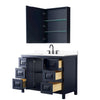Custom image for Dark Blue with Matte Black Trim / White Cultured Marble / Medicine Cabinet