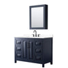 Custom image for Dark Blue with Matte Black Trim / White Cultured Marble / Medicine Cabinet