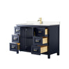 Custom image for Dark Blue with Brushed Gold Trim / Carrara Cultured Marble / No Mirror