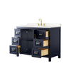 Custom image for Dark Blue with Brushed Gold Trim / Carrara Cultured Marble / No Mirror