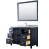 Custom image for Dark Blue with Brushed Gold Trim / White Carrara Marble / 46