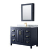 Custom image for Dark Blue with Brushed Gold Trim / White Carrara Marble / Medicine Cabinet