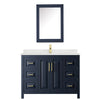 Custom image for Dark Blue with Brushed Gold Trim / Giotto Quartz / Medicine Cabinet