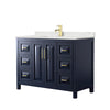 Custom image for Dark Blue with Brushed Gold Trim / Giotto Quartz / No Mirror