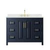 Custom image for Dark Blue with Brushed Gold Trim / Giotto Quartz / No Mirror