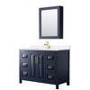 Custom image for Dark Blue with Brushed Gold Trim / White Quartz / Medicine Cabinet