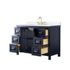 Custom image for Dark Blue with Brushed Gold Trim / White Quartz / No Mirror