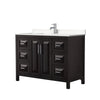 Custom image for Dark Espresso with Polished Chrome Trim / Carrara Cultured Marble / No Mirror