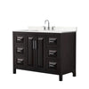 Custom image for Dark Espresso with Polished Chrome Trim / Carrara Cultured Marble / No Mirror