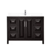 Custom image for Dark Espresso with Polished Chrome Trim / White Cultured Marble / No Mirror