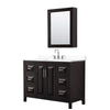 Custom image for Dark Espresso with Polished Chrome Trim / White Cultured Marble / Medicine Cabinet