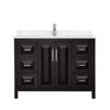 Custom image for Dark Espresso with Polished Chrome Trim / White Quartz / No Mirror