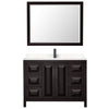 Custom image for Dark Espresso with Matte Black Trim / Carrara Cultured Marble / 46